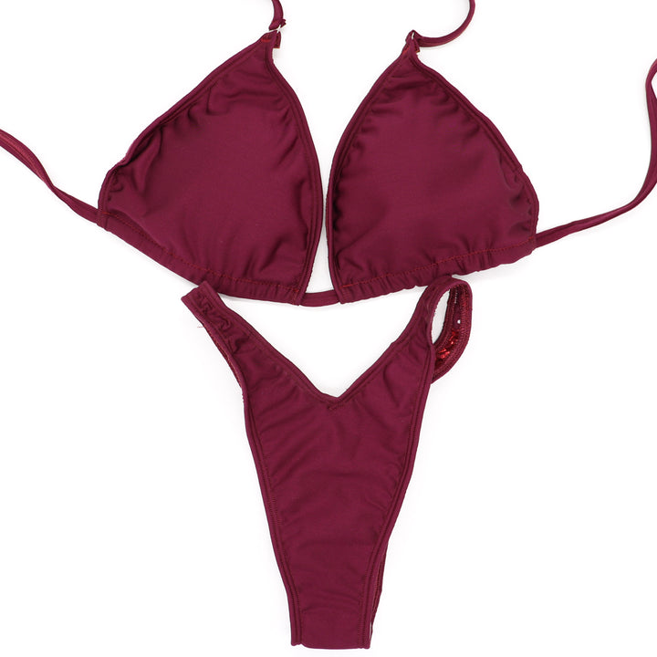 QS ST: Matte Maroon Posing Practice Suit. Large/Slim Figure.