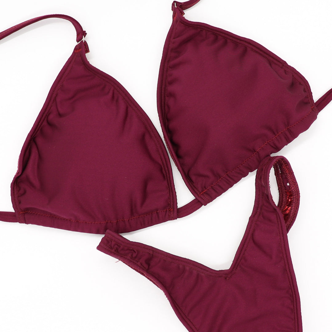 QS ST: Matte Maroon Posing Practice Suit. Large/Slim Figure.