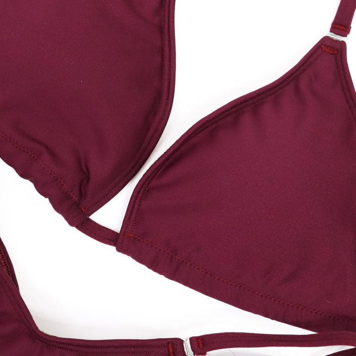 QS ST:  Matte Maroon Posing Practice Suit. Medium/Brazilian.