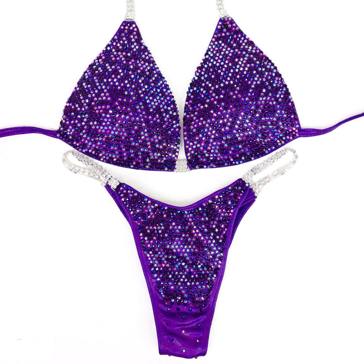 QS ST: Purple Kaleidoscope Pro. Hologram Purple. Medium Molded/Pro.  Angel Competition BikinisNPC Competition Suits