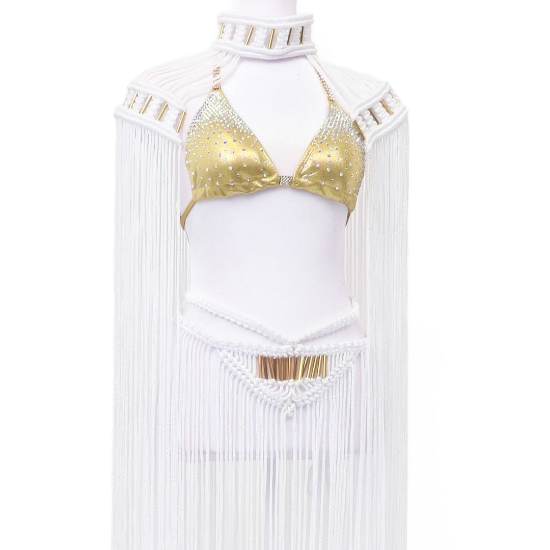 QS ST: Large Accessory- White  Angel Competition BikinisThe best NPC Competition Suits for the Bikini Division, Fit Model Division Suits, and bodybuilding suits.
