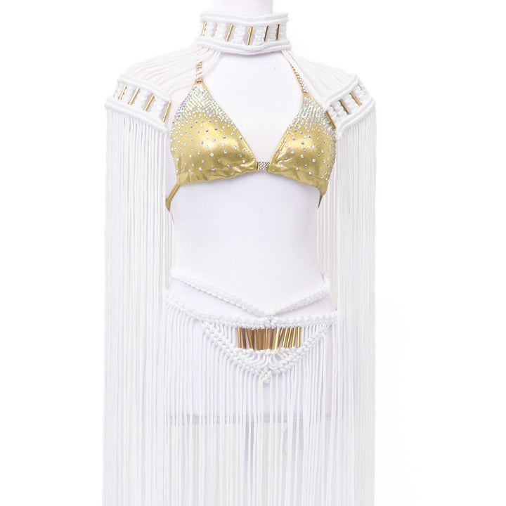 QS ST: Large Accessory- White  Angel Competition BikinisThe best NPC Competition Suits for the Bikini Division, Fit Model Division Suits, and bodybuilding suits.