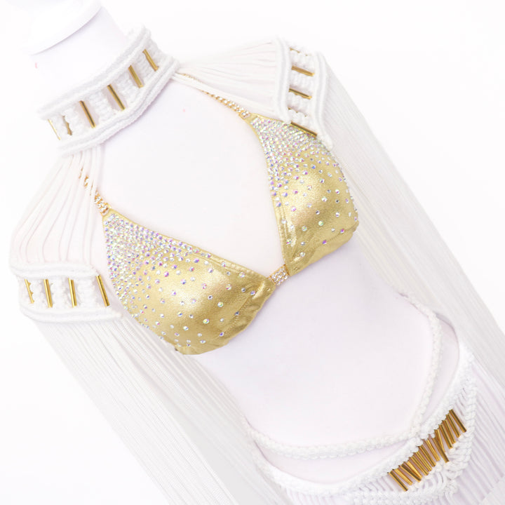 QS ST: Large Accessory- White  Angel Competition BikinisThe best NPC Competition Suits for the Bikini Division, Fit Model Division Suits, and bodybuilding suits.