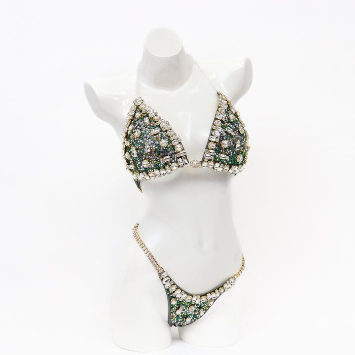 QS ST: Gold Green Your Couture. Medium Molded/Pro with Modest Front.