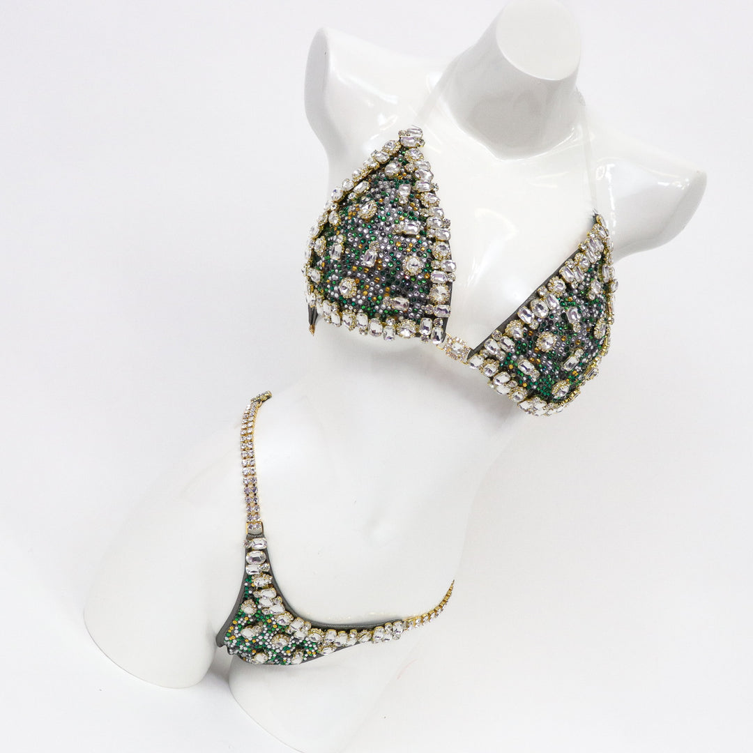 QS ST: Gold Green Your Couture. Medium Molded/Pro with Modest Front.