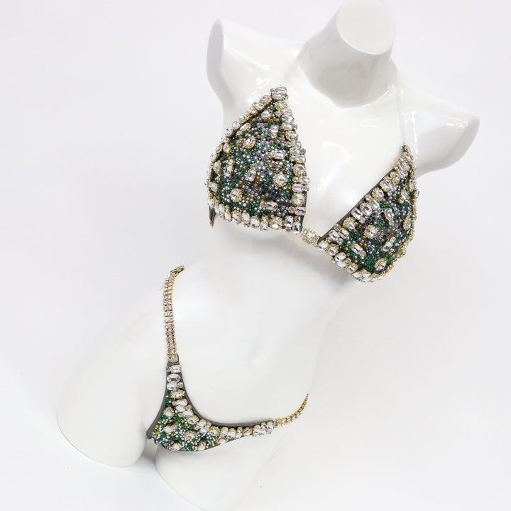 QS ST: Gold Green Your Couture. Medium Molded/Pro with Modest Front.