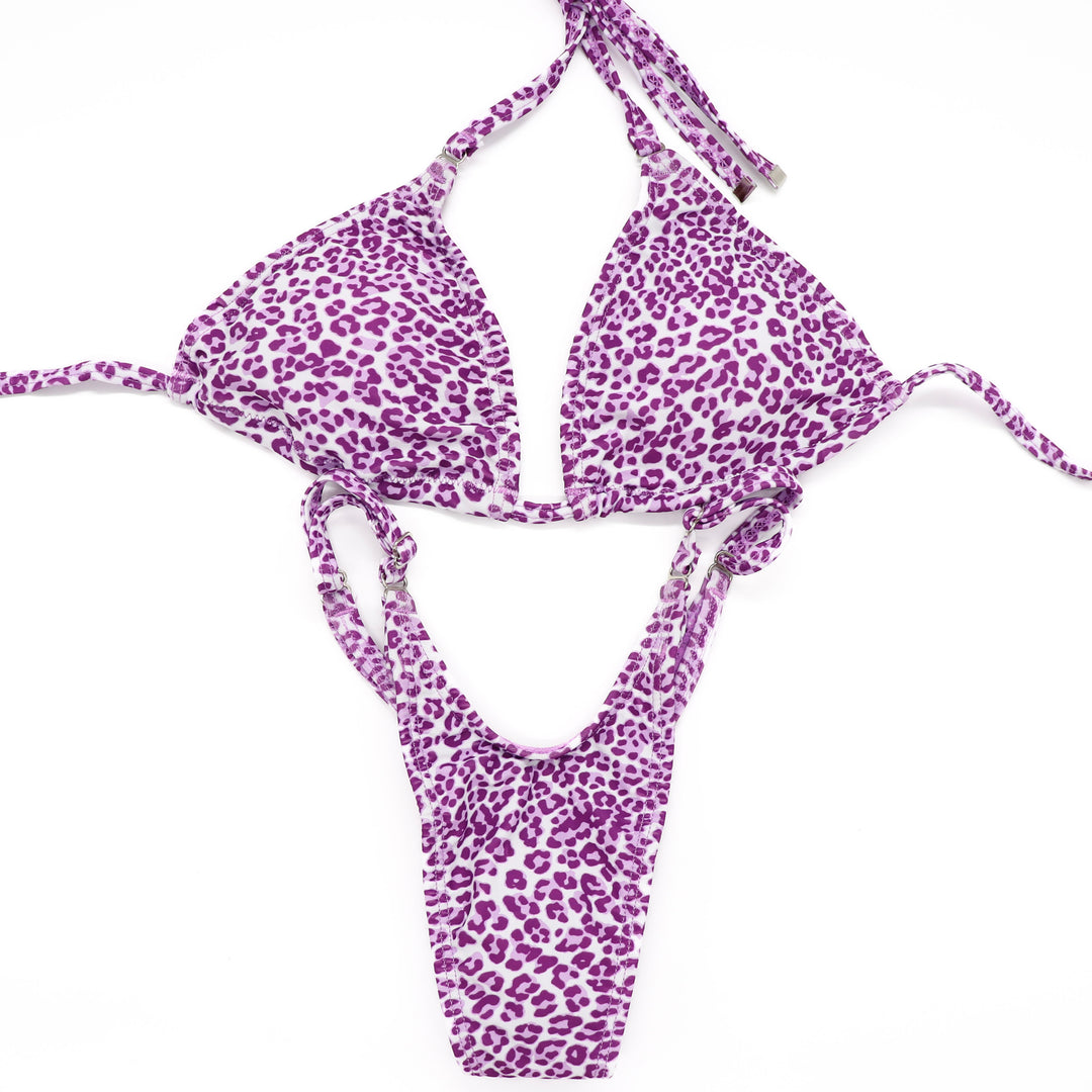 QS ST: Purple Cheetah Posing Practice Suit. Medium/Pro.