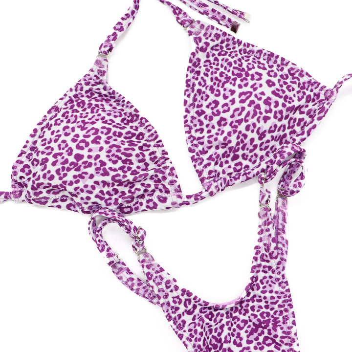 QS ST: Purple Cheetah Posing Practice Suit. Medium/Pro.