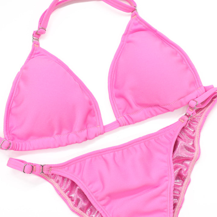 Matte Baby Pink Fit Model Competition Suit