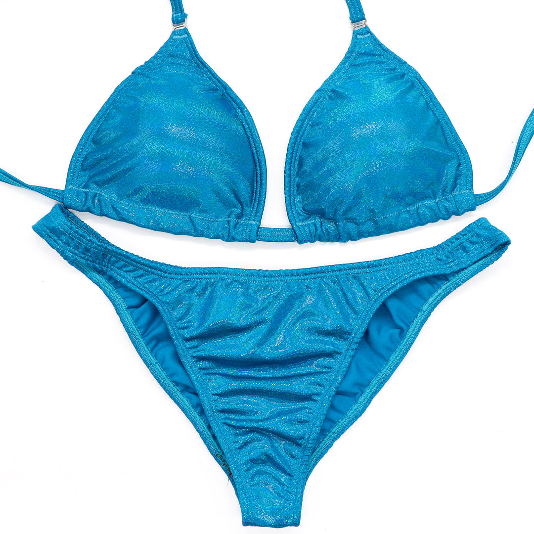 Hologram Turquoise Fit Model Competition Suit