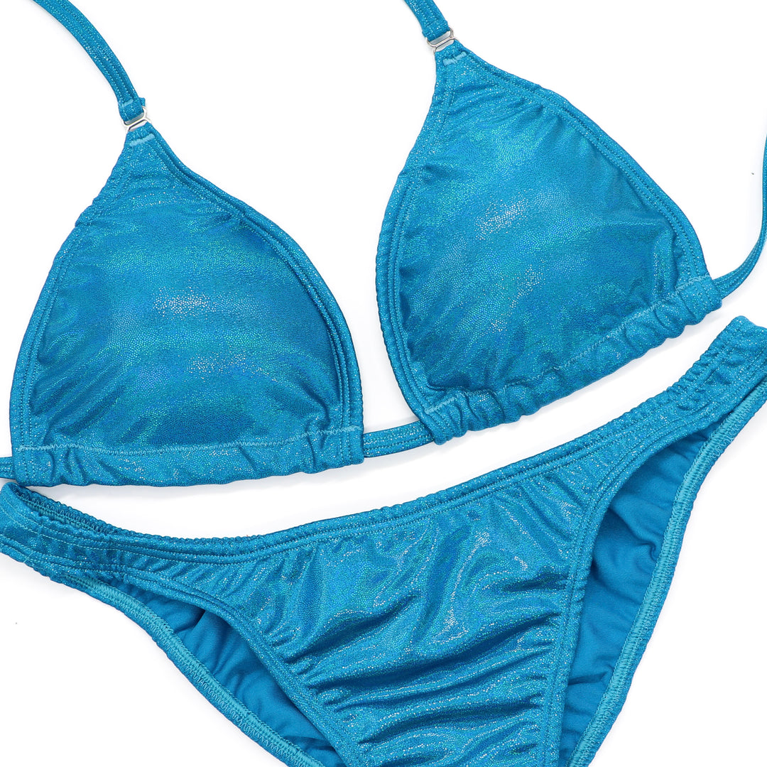 Hologram Turquoise Fit Model Competition Suit