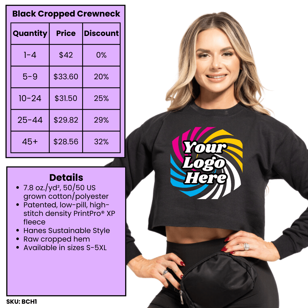 Black Cropped Crewneck