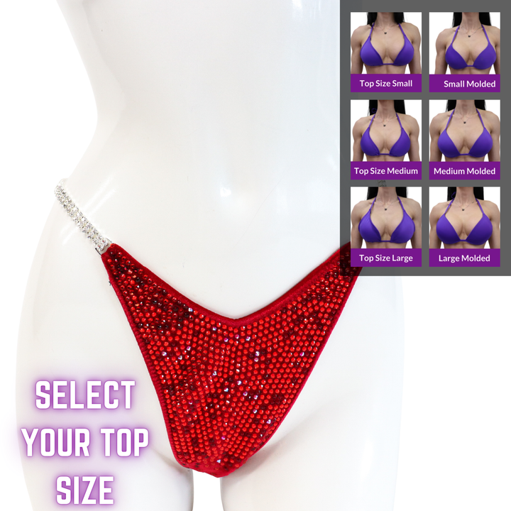QS SZ: Julia Renee's Leave Him on Red Nova. Select Your Top/Wellness Pro, Extra Modest Rise.  Angel Competition BikinisThe best NPC Competition Suits for the Bikini Division, Fit Model Division Suits, and bodybuilding suits.