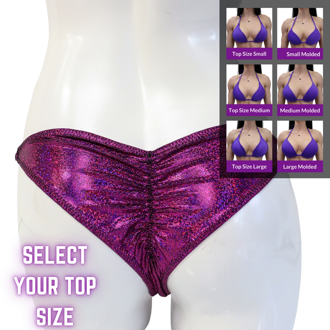 QS SZ: Hologram Cranberry Fit Model Suit. Select Your Top/Fit Model 2.  Angel Competition BikinisThe best NPC Competition Suits for the Bikini Division, Fit Model Division Suits, and bodybuilding suits.