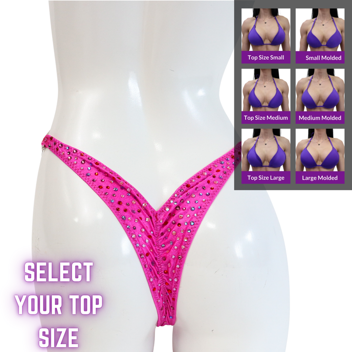 QS SZ: Fuchsia Candy Radiance. Select Your Top/Pro.  Angel Competition BikinisThe best NPC Competition Suits for the Bikini Division, Fit Model Division Suits, and bodybuilding suits.
