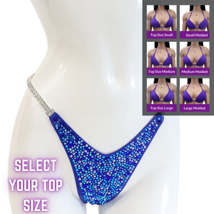 QS SZ: Electric Purple Radiance. Select Your Top/Wellness Pro with Modest Rise  Angel Competition BikinisThe best NPC Competition Suits for the Bikini Division, Fit Model Division Suits, and bodybuilding suits.