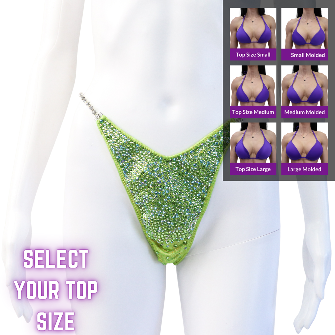 QS SZ: Deshae's Tinkerbelle Radiance. Extra Modest Pro.  Angel Competition BikinisThe best NPC Competition Suits for the Bikini Division, Fit Model Division Suits, and bodybuilding suits.