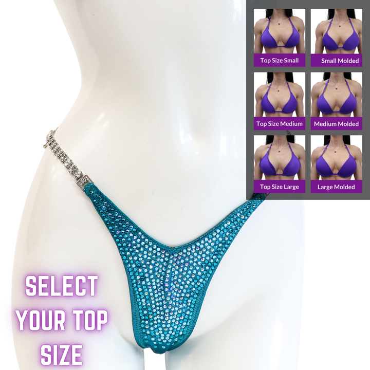 QS SZ: Crystal Nova 4 Color. Hologram Teal. Select Your Top/Pro.  Angel Competition BikinisThe best NPC Competition Suits for the Bikini Division, Fit Model Division Suits, and bodybuilding suits.