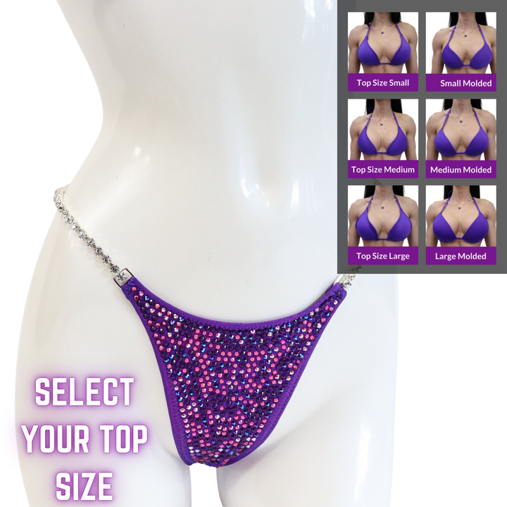 QS SZ: Angel Pro Multi Color. Hologram Purple. Select Your Top/Pro.  Angel Competition BikinisThe best NPC Competition Suits for the Bikini Division, Fit Model Division Suits, and bodybuilding suits.