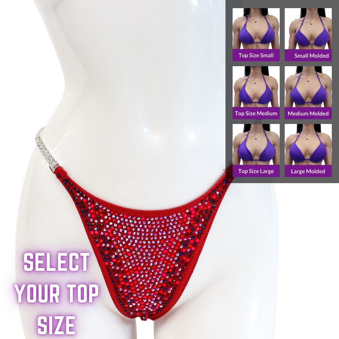 QS SZ: Ashley K's Hot Tamale Nova. Select Your Top/Pro with Modest Rise.  Angel Competition BikinisThe best NPC Competition Suits for the Bikini Division, Fit Model Division Suits, and bodybuilding suits.