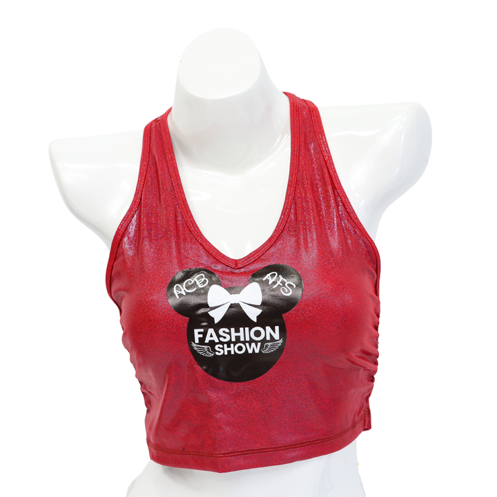 QS CL: Vinyl AFS Red Metallic Sports Bra- Large  Angel Competition BikinisThe best NPC Competition Suits for the Bikini Division, Fit Model Division Suits, and bodybuilding suits.