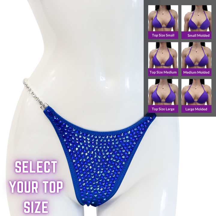 QS SZ: Diamond Nova. Hologram Electric Blue. Select Your Top/Pro.  Angel Competition BikinisThe best NPC Competition Suits for the Bikini Division, Fit Model Division Suits, and bodybuilding suits.