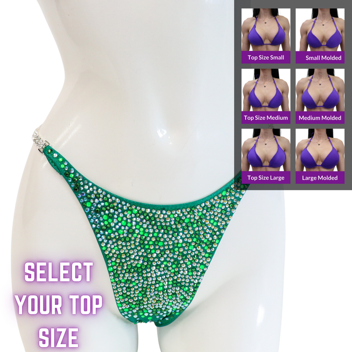 QS SZ: Ashley K's Arnold Kermit's Night Out. Select Your Top/Pro, Modest Rise.  Angel Competition BikinisThe best NPC Competition Suits for the Bikini Division, Fit Model Division Suits, and bodybuilding suits.