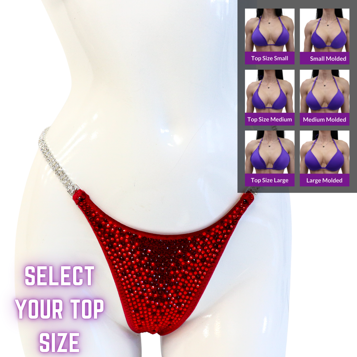 QS SZ: Crystal Nova 2 Color. Velvet Red. Select Your Top/Pro.  Angel Competition BikinisThe best NPC Competition Suits for the Bikini Division, Fit Model Division Suits, and bodybuilding suits.