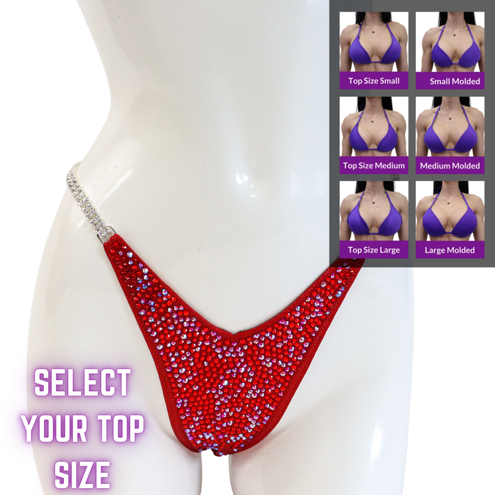 QS SZ: Ashley K's Signature Red Radiance. Select Your Top/Wellness Pro.  Angel Competition BikinisThe best NPC Competition Suits for the Bikini Division, Fit Model Division Suits, and bodybuilding suits.