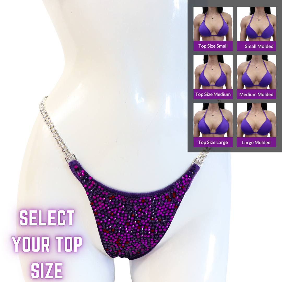 QS SZ: Lawna's Purple Glow Radiance. Select Your Top/Wellness Pro.  Angel Competition BikinisThe best NPC Competition Suits for the Bikini Division, Fit Model Division Suits, and bodybuilding suits.