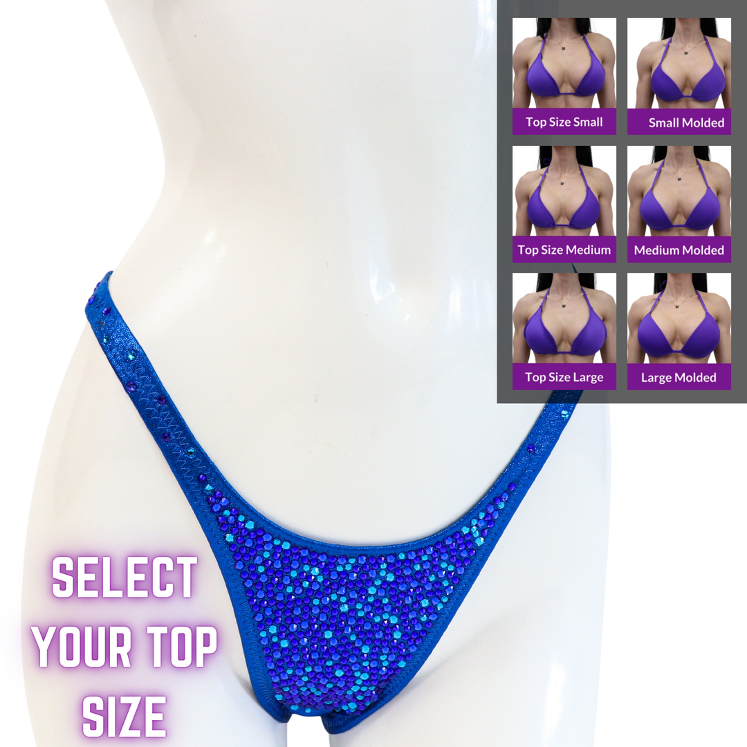 QS SZ: Dazzlebolt Blue Radiance. Select Your Top/Pro.  Angel Competition BikinisThe best NPC Competition Suits for the Bikini Division, Fit Model Division Suits, and bodybuilding suits.
