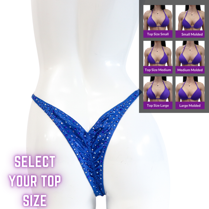 QS SZ: Blue Multi Color Pro. Select Your Top/Wellness Pro.  Angel Competition BikinisThe best NPC Competition Suits for the Bikini Division, Fit Model Division Suits, and bodybuilding suits.