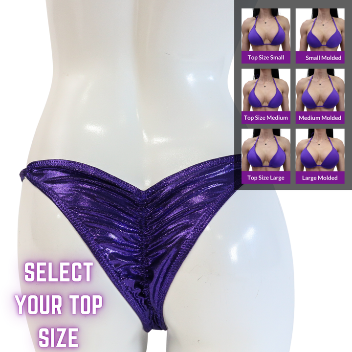QS SZ: Hologram Eggplant Fit Model Suit. Select Your Top/Custom Fit Model 1.  Angel Competition BikinisThe best NPC Competition Suits for the Bikini Division, Fit Model Division Suits, and bodybuilding suits.