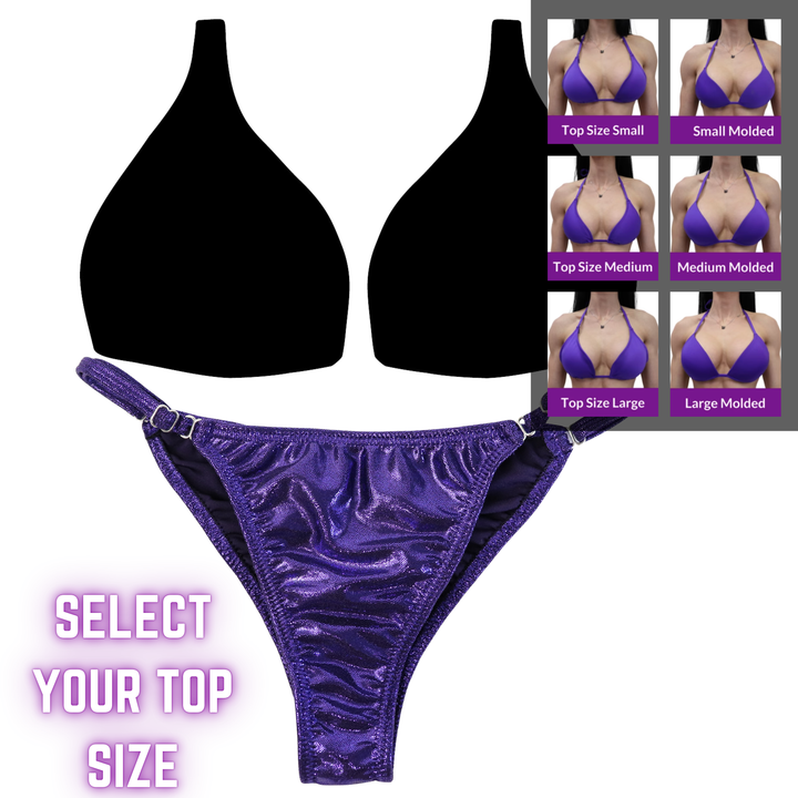 QS SZ: Hologram Eggplant Fit Model Suit. Select Your Top/Custom Fit Model 1.  Angel Competition BikinisThe best NPC Competition Suits for the Bikini Division, Fit Model Division Suits, and bodybuilding suits.