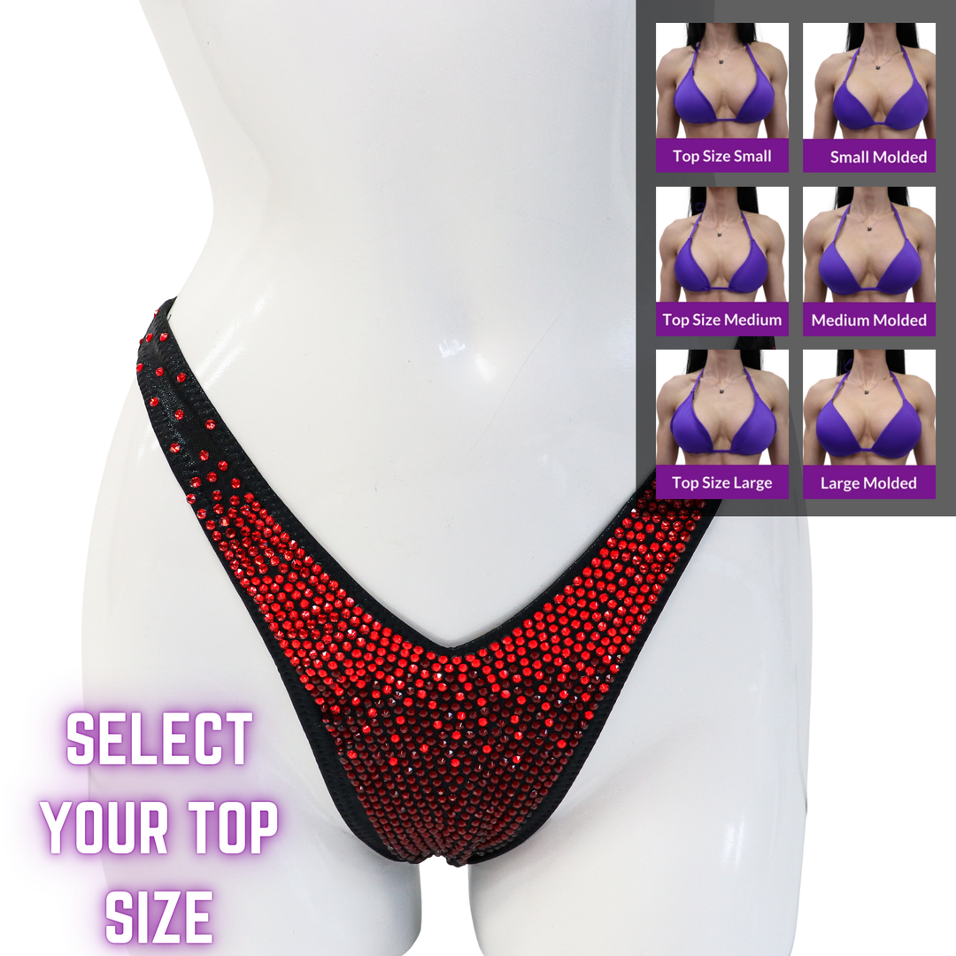 QS SZ: Angel Pro Gradient. Wet Black. Select Your Top/Standard Figure.  Angel Competition BikinisThe best NPC Competition Suits for the Bikini Division, Fit Model Division Suits, and bodybuilding suits.