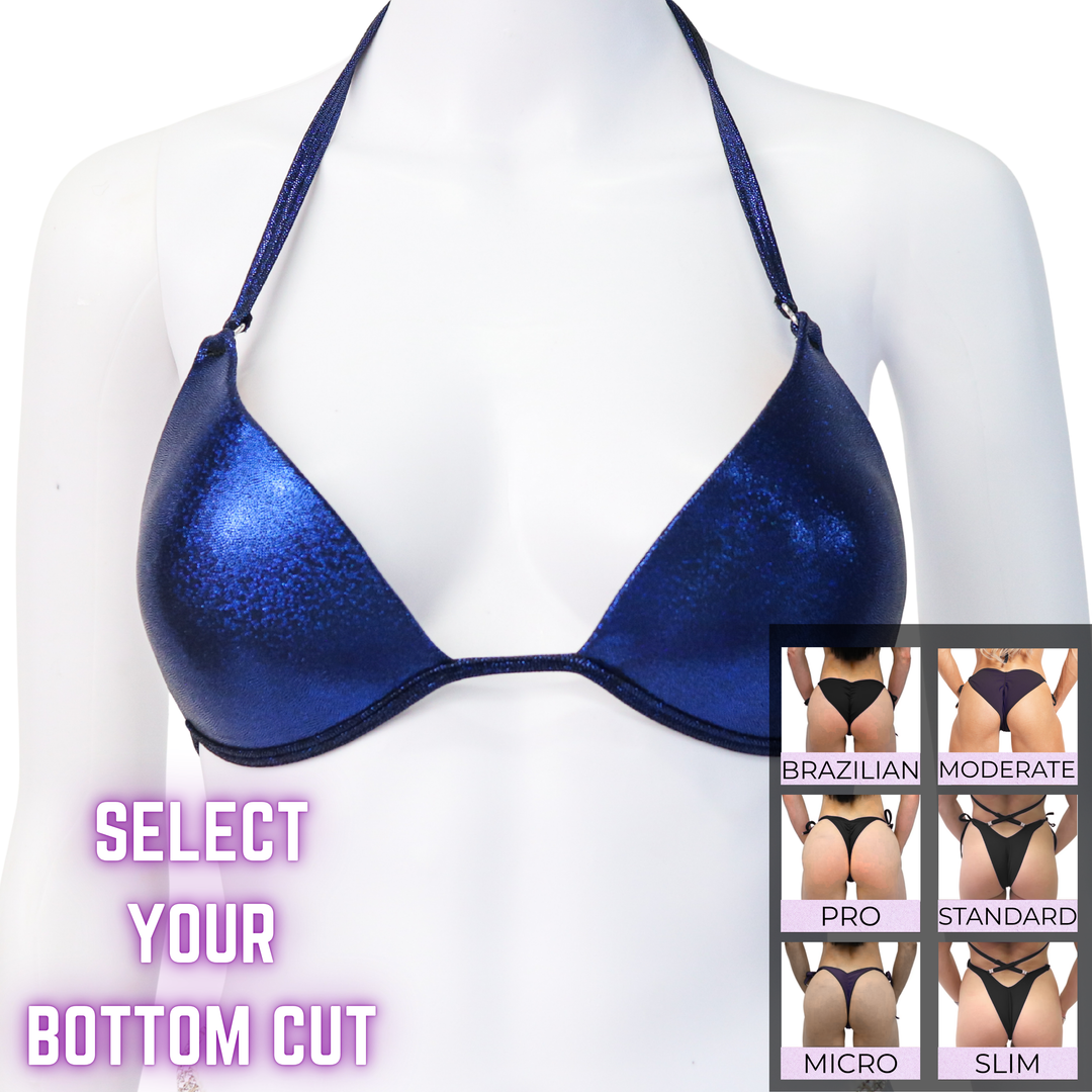 QS SZ: Hologram Dark Blue Fit Model Suit. Medium Molded  Angel Competition BikinisThe best NPC Competition Suits for the Bikini Division, Fit Model Division Suits, and bodybuilding suits.