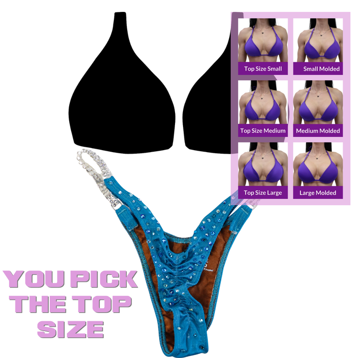 QS SZ: Crystal Radiance. Hologram Turquoise. Micro with Petite Rise.  Angel Competition BikinisThe best NPC Competition Suits for the Bikini Division, Fit Model Division Suits, and bodybuilding suits.