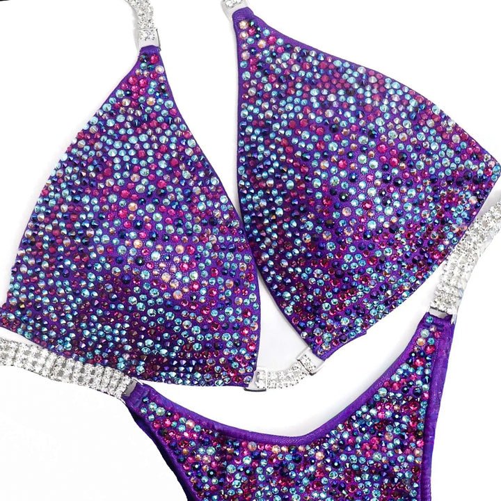 Janet's Photoshoot Purple Radiance  Angel Competition BikinisThe best NPC Competition Suits for the Bikini Division, Fit Model Division Suits, and bodybuilding suits.
