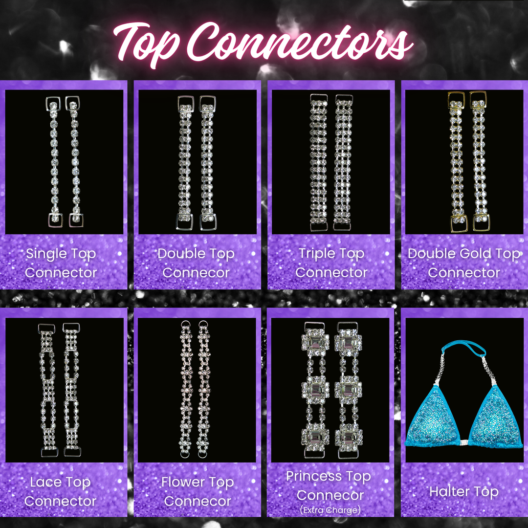 Full Set of Connectors  Angel Competition BikinisThe best NPC Competition Suits for the Bikini Division, Fit Model Division Suits, and bodybuilding suits.