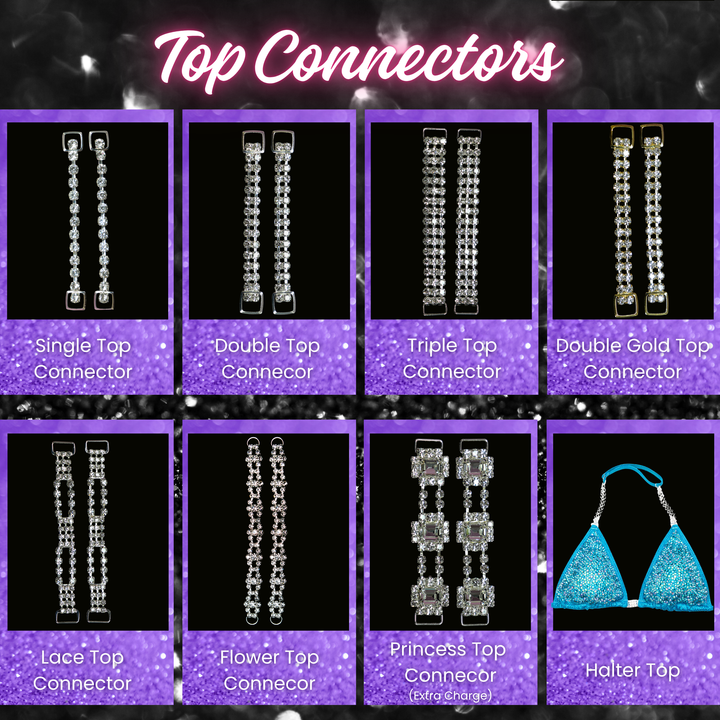 Full Set of Connectors  Angel Competition BikinisThe best NPC Competition Suits for the Bikini Division, Fit Model Division Suits, and bodybuilding suits.