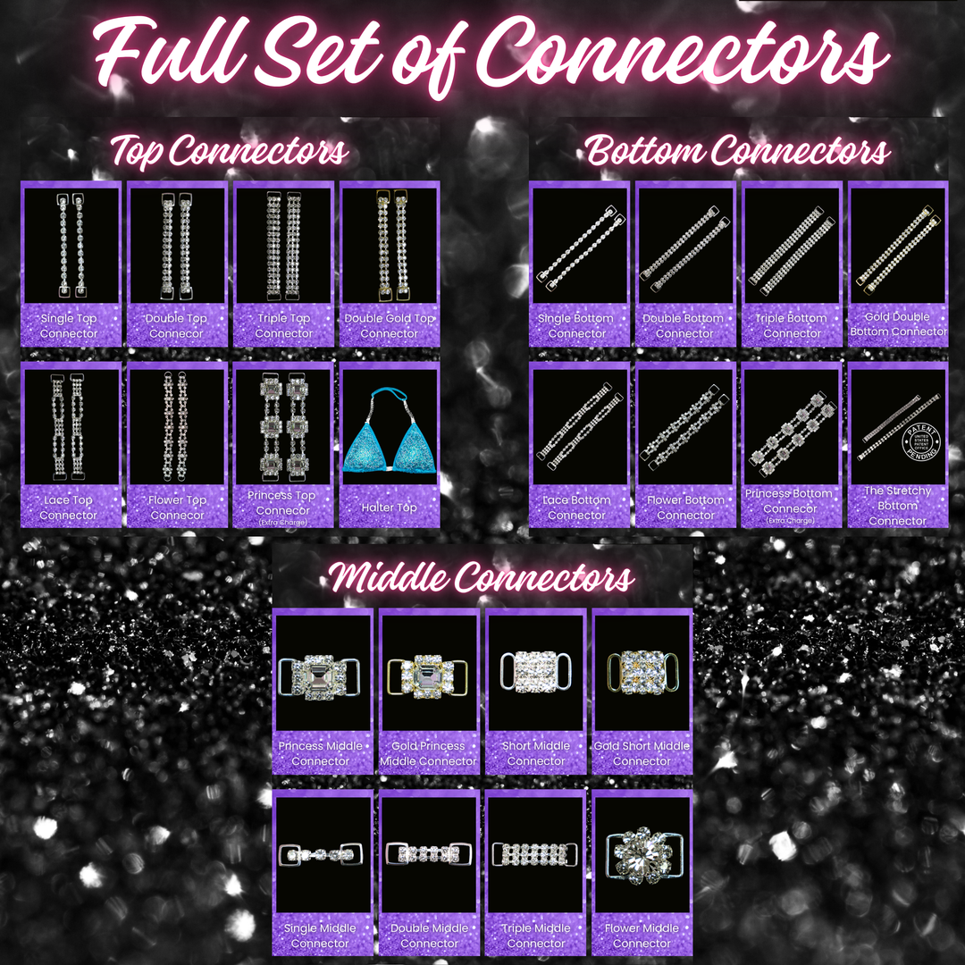 Full set of 5 competition suit connectors for NPC Bikini