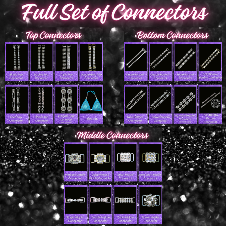 Full set of 5 competition suit connectors for NPC Bikini