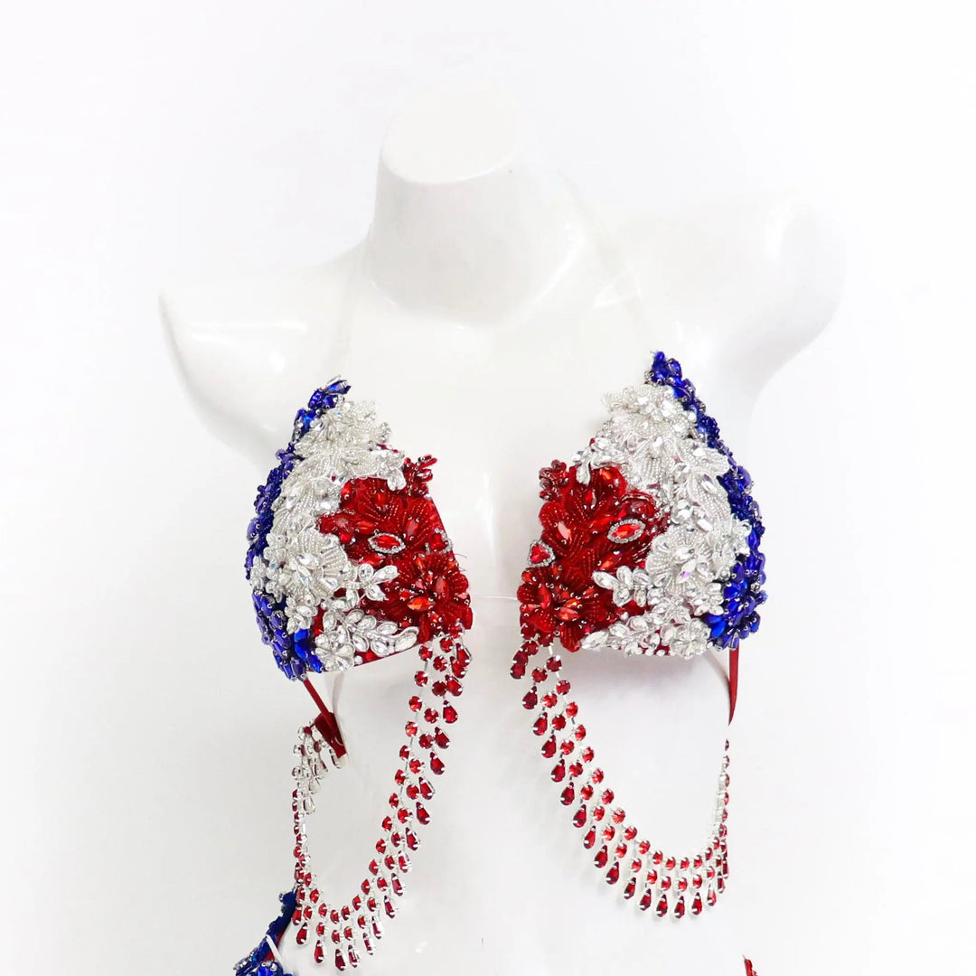 American Red, White & Blue Couture  Angel Competition BikinisNPC Competition Suits