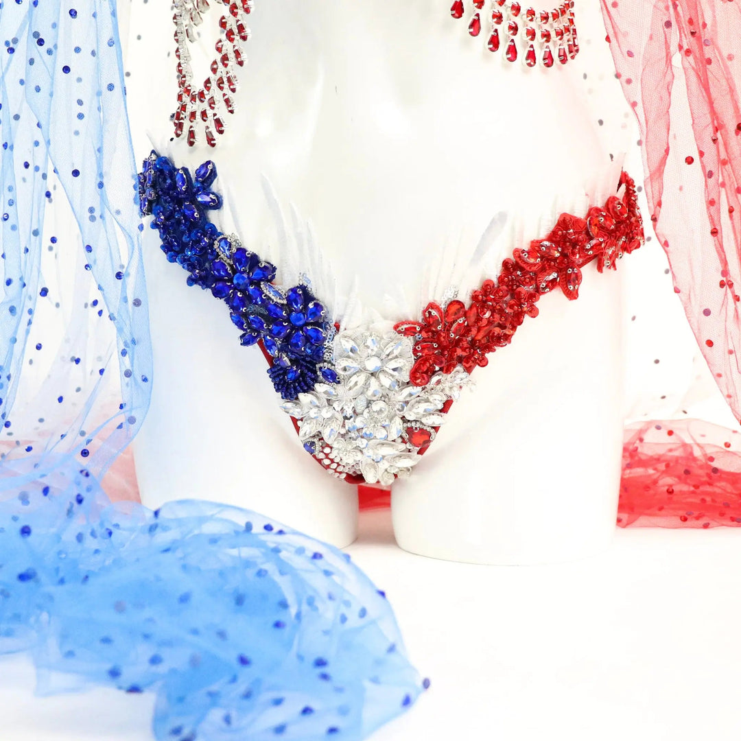 American Red, White & Blue Couture  Angel Competition BikinisNPC Competition Suits