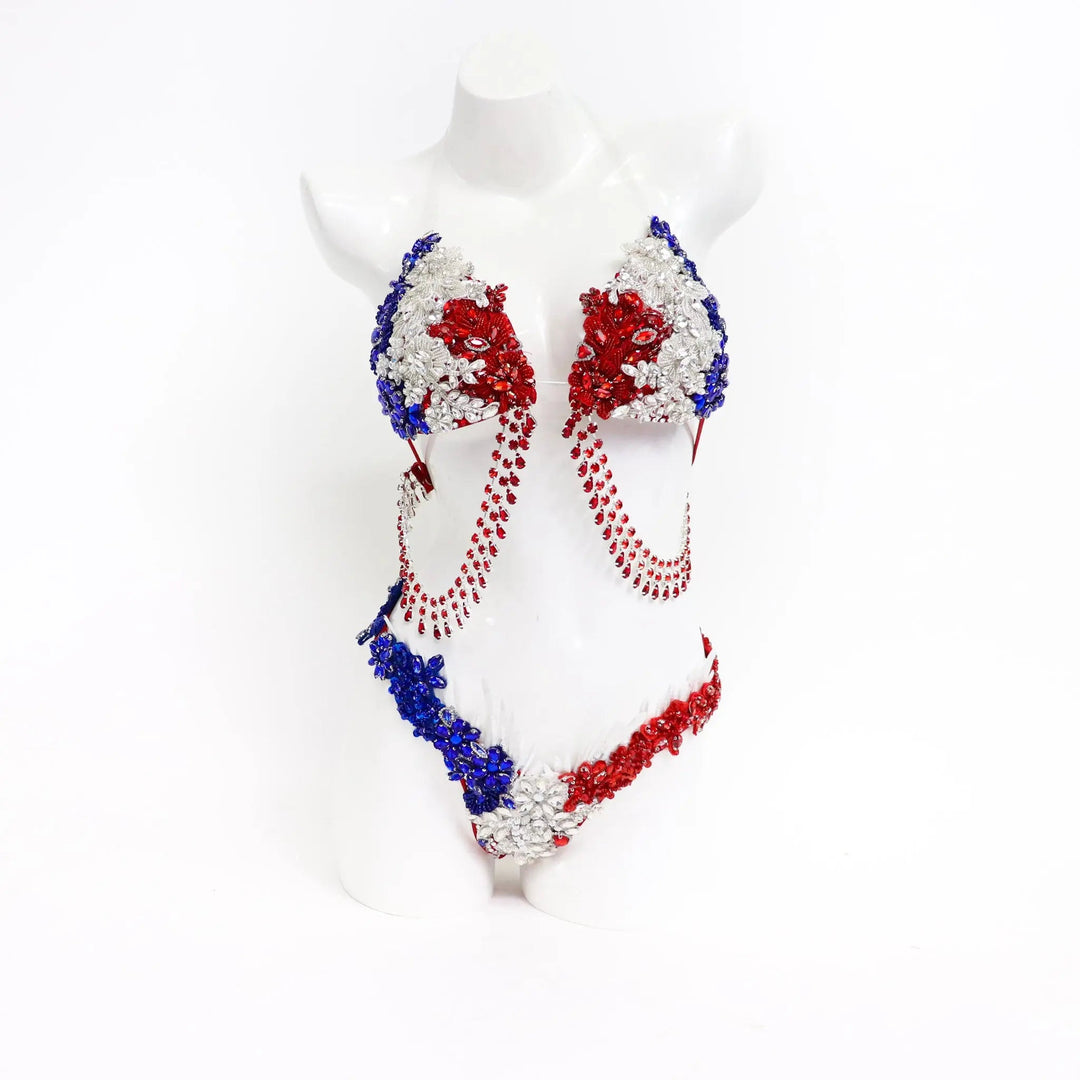 American Red, White & Blue Couture  Angel Competition BikinisNPC Competition Suits