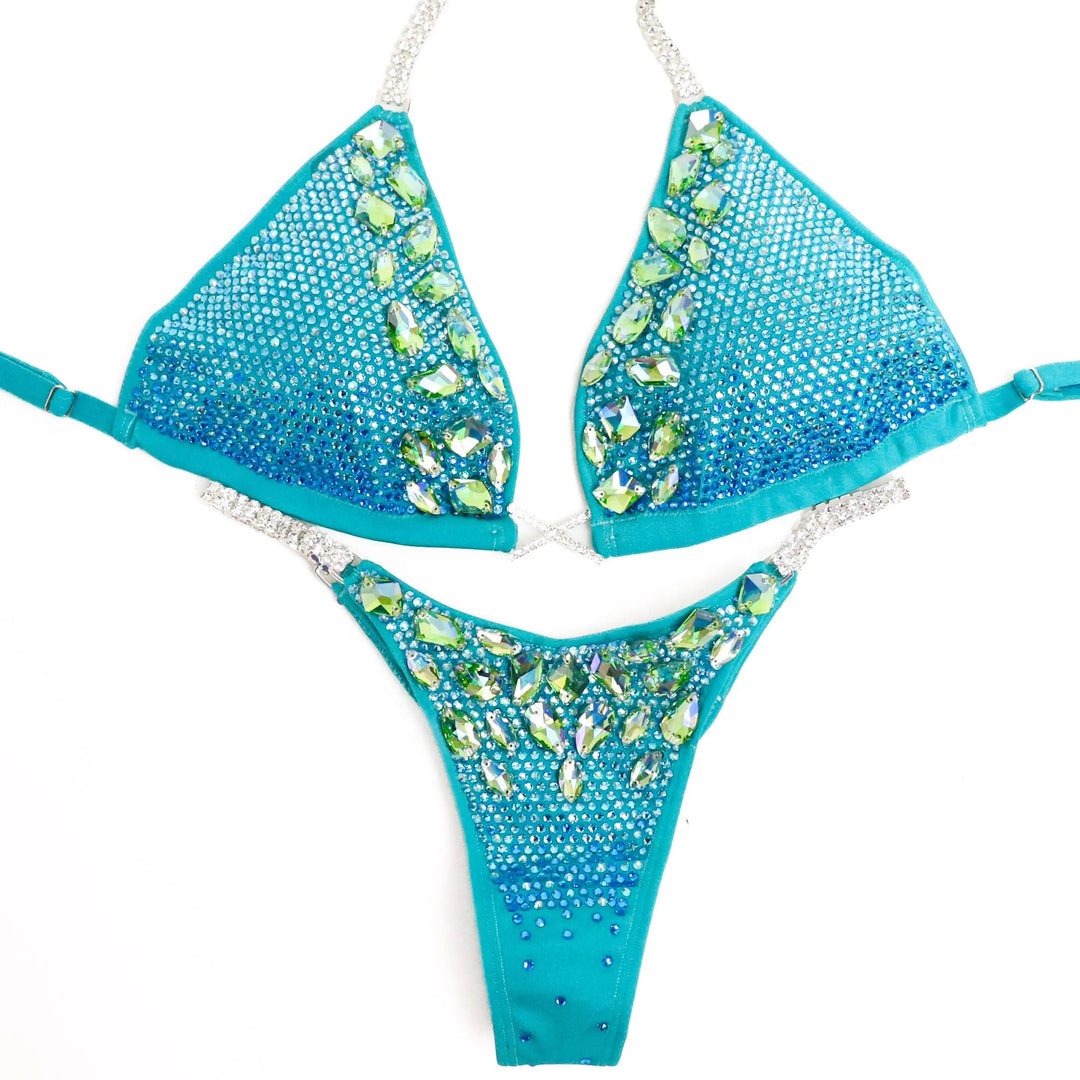 Aqua Platinum Ombre  Angel Competition BikinisNPC Competition Suits