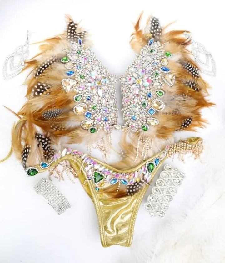 Casey's Golden Goddess Couture  Angel Competition BikinisNPC Competition Suits
