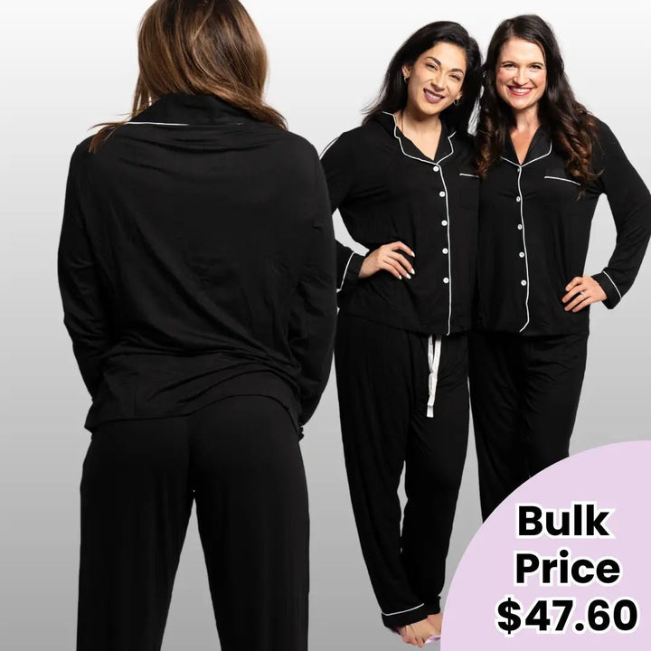 Pajama Back Customized Black Backstage Pajama Set - Angel Competition Bikinis The