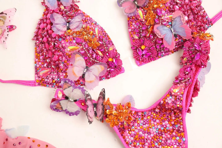 Dustee's Pink Butterfly Couture  Angel Competition BikinisNPC Competition Suits