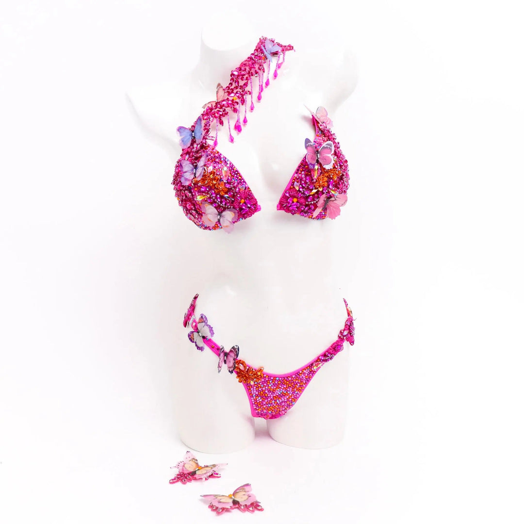 Dustee's Pink Butterfly Couture  Angel Competition BikinisNPC Competition Suits